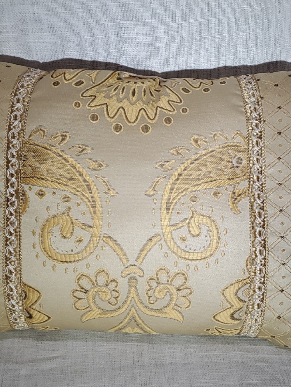 Ornate Gold Decorative Throw Pillow